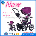 2015 Nouveau modèle vente chaude de bonne qualité bébé tricycle bébé, moto poussette vélo, trois roues bébé vélo